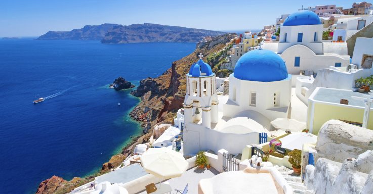 Hoch über Santorin